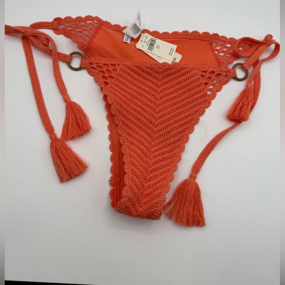 Aerie Vibrant Orange Crochet Bikini bottom